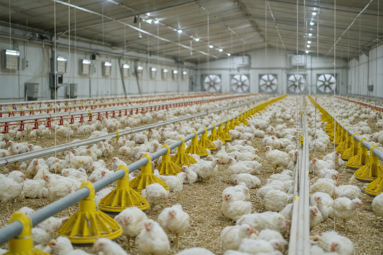 Immagine editoriale fotografica dedicata all’articolo “Riscaldamento negli allevamenti avicoli: guida a microclima, consumi e controlli”.